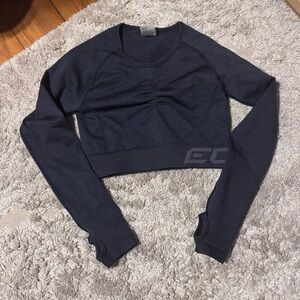 NWOT ECHT Navy Long Sleeve Crop Top